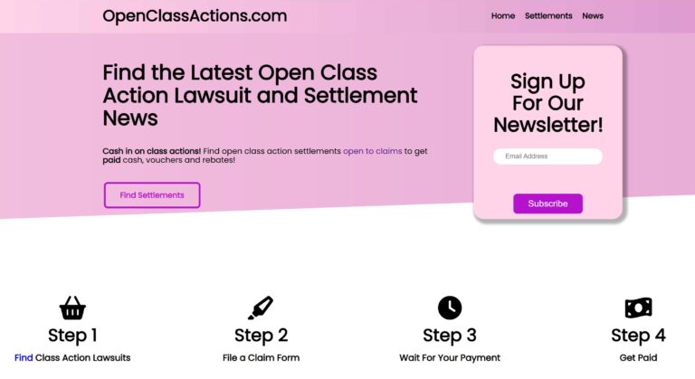 Open Class Actions OpenClassActions.com website