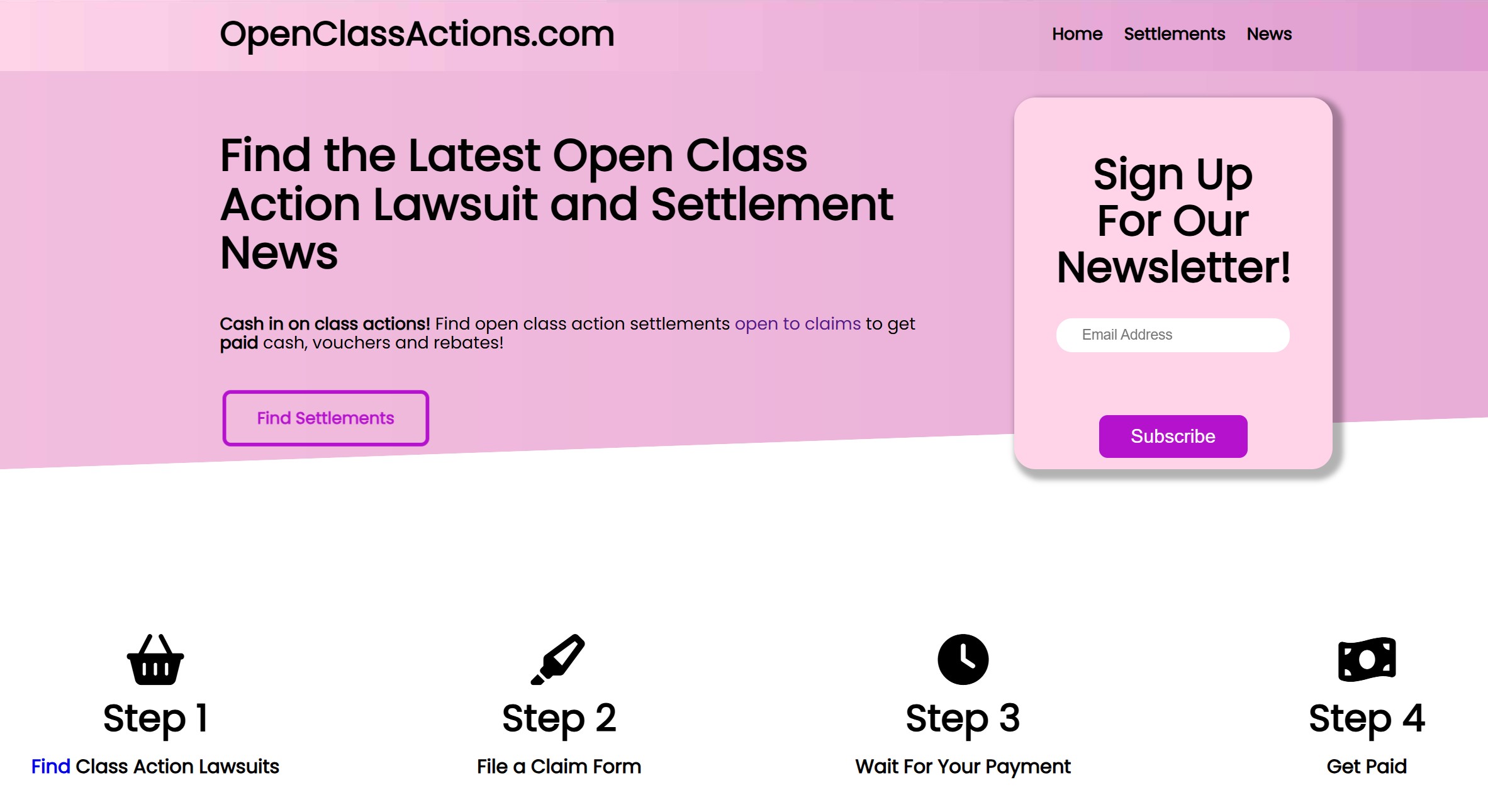 Open Class Actions OpenClassActions.com website